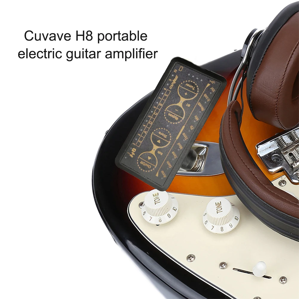 cuvave tragbare elektrische gitarre verstärker h8 mini kopfhörer amp gebaut in verzögerung tuner phaser reverb wirkung ir schrank gitar
