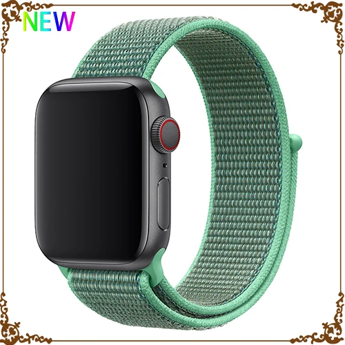 New Spearmint 3 Ремешок для Apple Watch, ремешок для Apple Watch 5, 4, 44, мм, 42 мм, iwatch band 3, 2, 5, 42 мм, 38 мм, Спортивная петля, correa, нейлоновый ремешок для часов - Цвет ремешка: New Spearmint 3