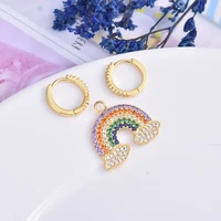 new rainbow big brand earrings wedding drop earrings gift for women fashion 2019 new trendy lucky jewelry for music festival