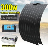 solar panel kit 300w 150w 12v 24v battery charger photovoltaic system for car rv boat home camper 1000w 110v 220v waterproof