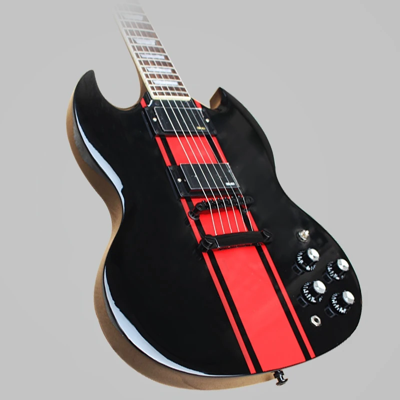 Новое поступление электрогитара SG G400 черный фон корпус с красной полосой