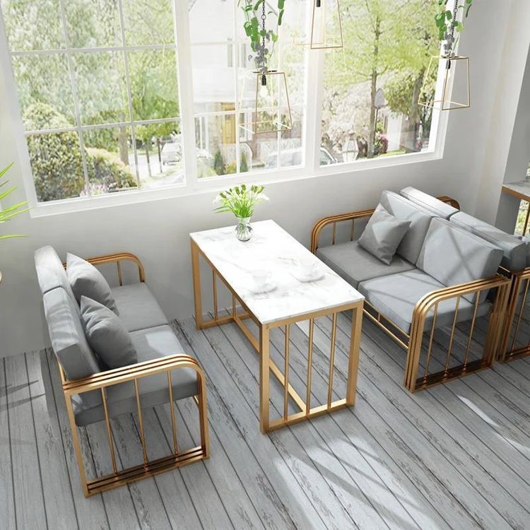 

Fashion Cafe Furniture Sets Coffee Shop Dessert Shop Table and Chair Combination Leisure