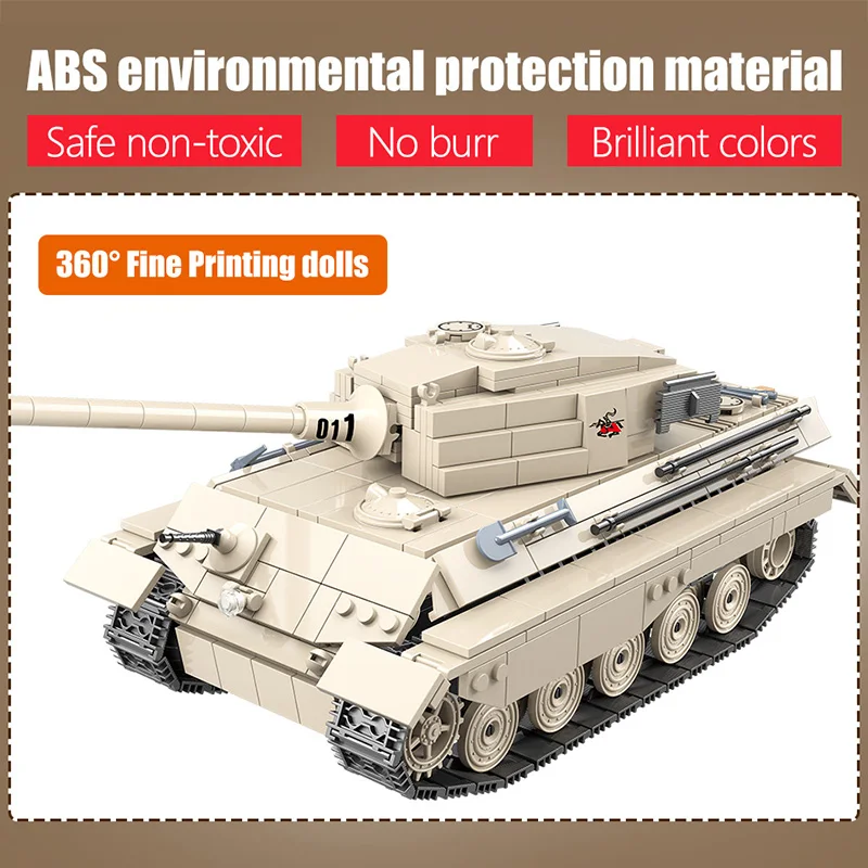 978 шт. строительные блоки в стиле милитари Немецкий тигр король танк WW2 фигурки