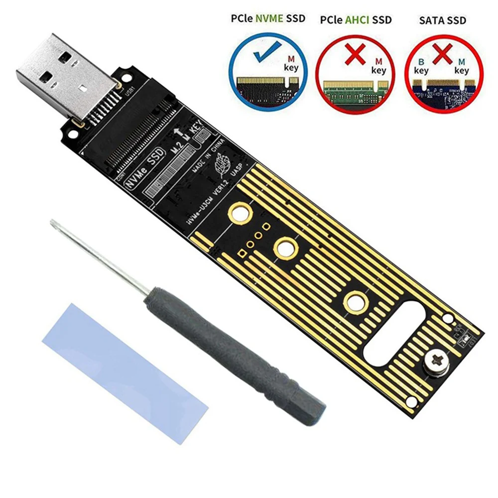 

Адаптер M.2 NVME SSD-USB 3,1 Type-A m2-USB 3,1, Твердотельный накопитель, внутренняя карта преобразователя для 2242/2260/2280