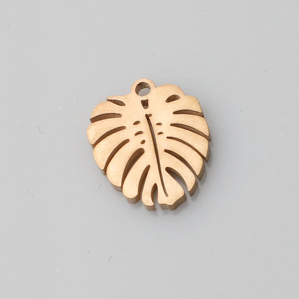 Rose gold 5 шт./лот 13x17 мм лист из нержавеющей стали украшения кулон разъемы Богемия ручной работы Шарм DIY серьги ювелирных изделий - Окраска металла: Rose gold