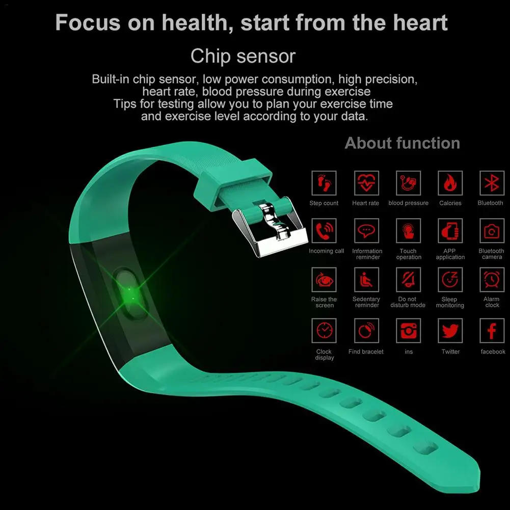 Водонепроницаемый Шагомер умный монитор артериального давления фитнес-трекер