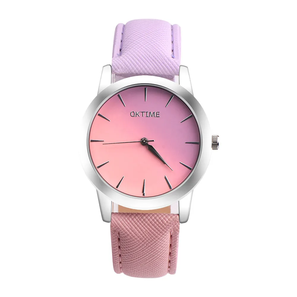 

Fashion 2022 Retro Rainbow Design Leather Band Analog Alloy Quartz Wrist Watch Watches Luxury Watches Luxury Reloj Femenino