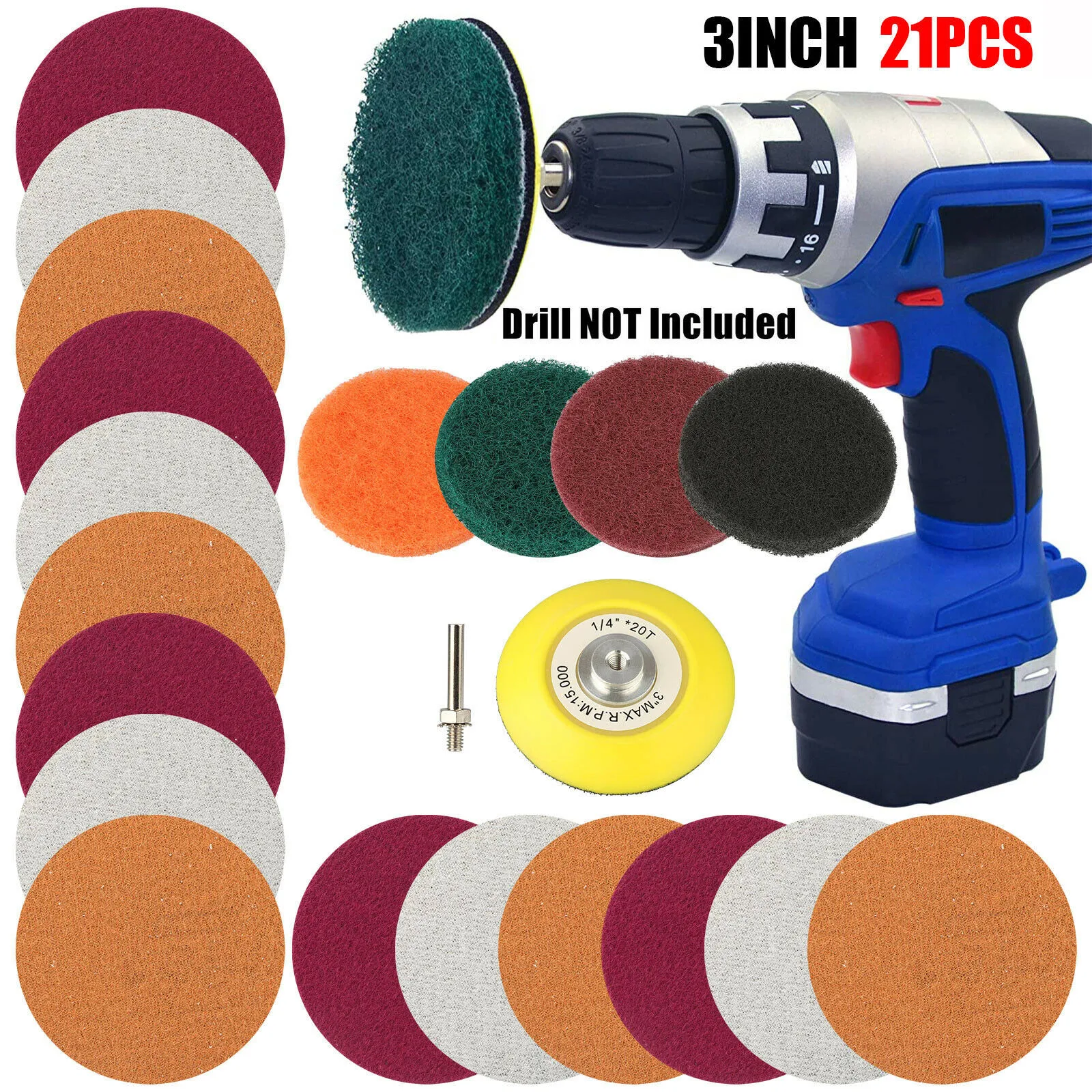 

21Pcs Car Drill Headlights DIY Polishing Restoration Kit lens repair sandpaper cleaner cleaning tool 100% brand new high quality