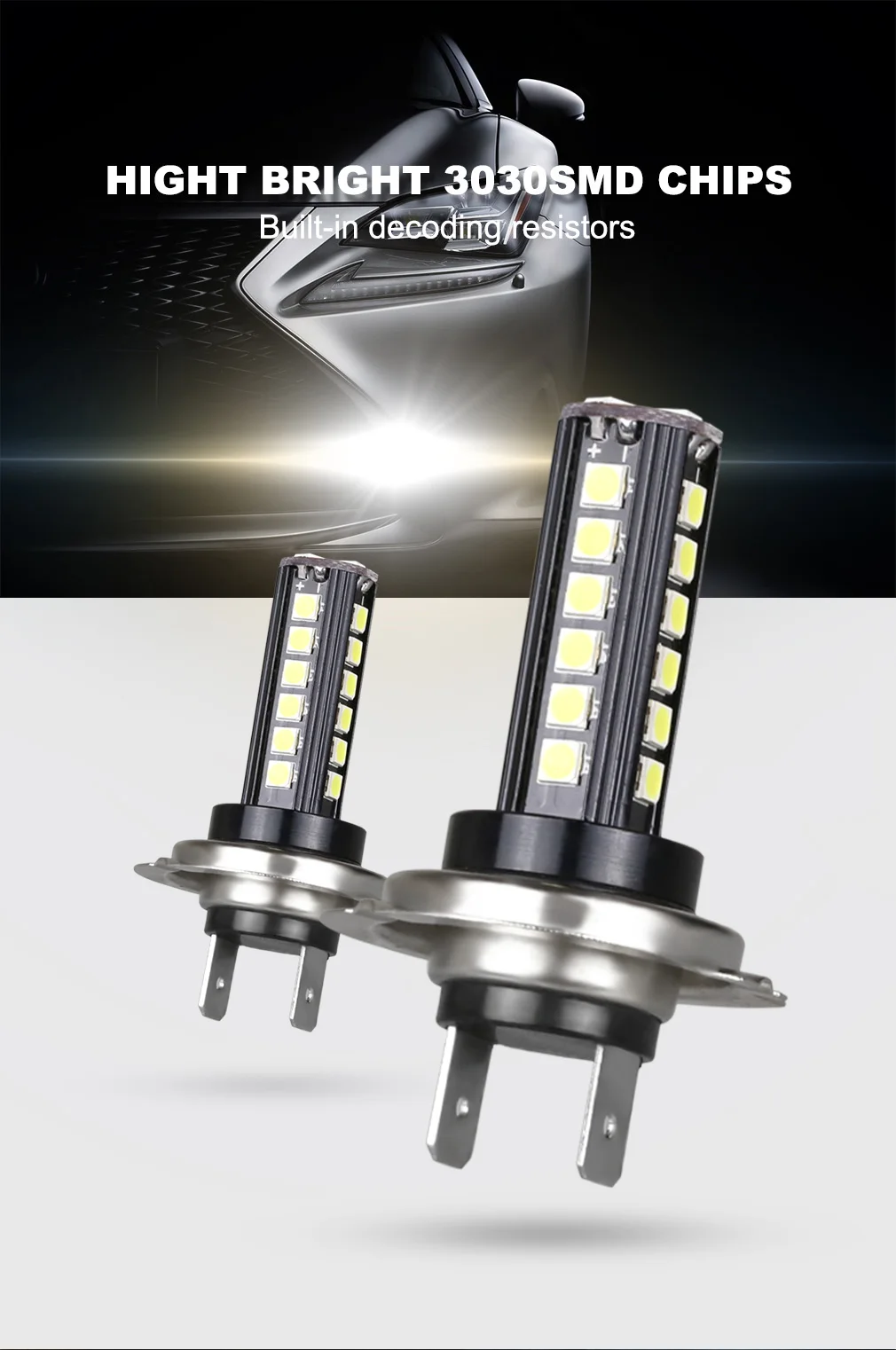NLpearl 2x Автомобильная противотуманная фара H11 Светодиодная лампа желтый H9 H8 Led 9005 HB3 9006 HB4 H4 H7 Led H1 H3 H27 880 881 светодиодные противотуманные лампочки 3000K