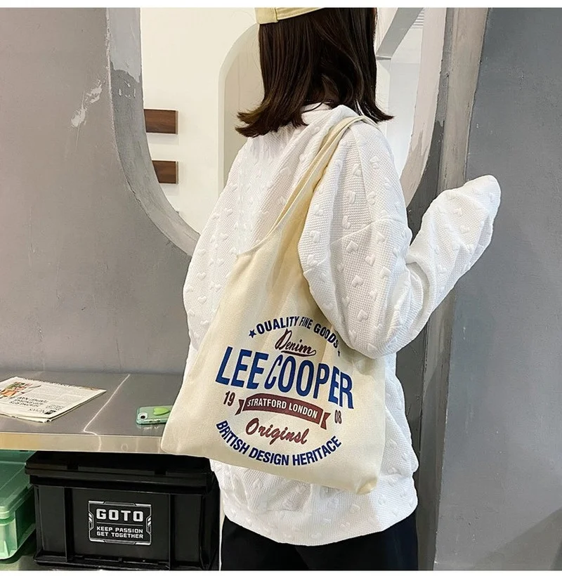 

Женская Холщовая Сумка на плечо, складная сумка с надписью, повседневная сумка-тоут, сумка для покупок, Экологически чистая Портативная сум...