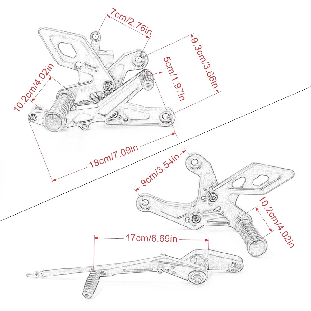 Мотоциклетные Регулируемые подножки для Honda CB500F CBR500R CB 500F CBR 500R 2013-2020 | Автомобили и