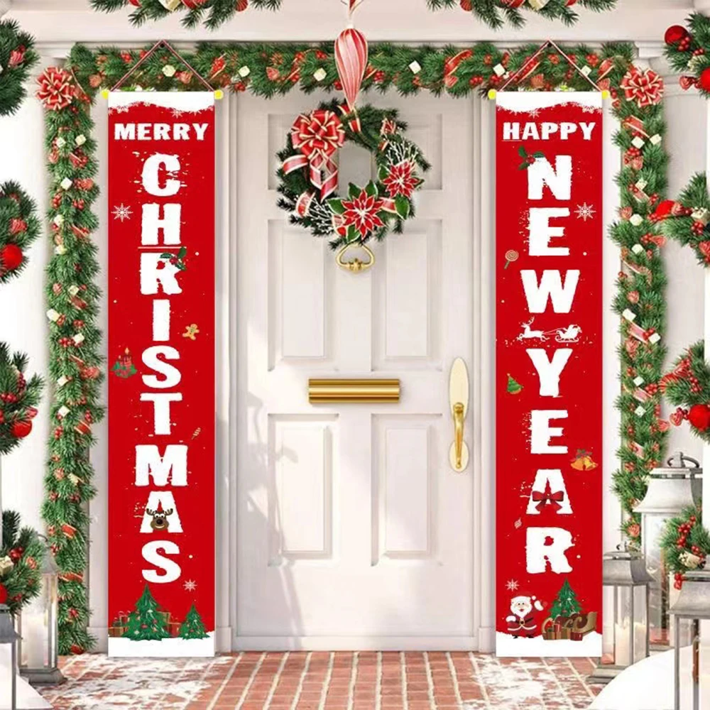 

Christmas Hanging Door Banner Christmas Ornaments Marry Christmas Decorations for Home Outdoor Xmas Natal Decor