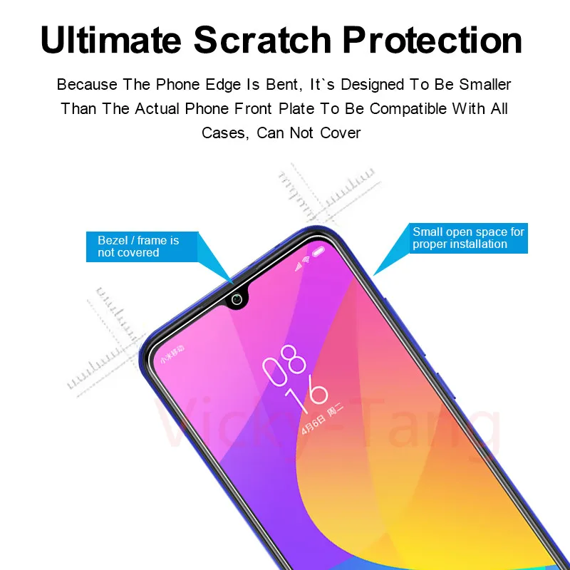 2.5D Tempered Glass for Xiaomi Mi CC9 Screen Protector 9H Case On Phone Protective For CC9e MiCC9 C9 Cover | Мобильные телефоны и