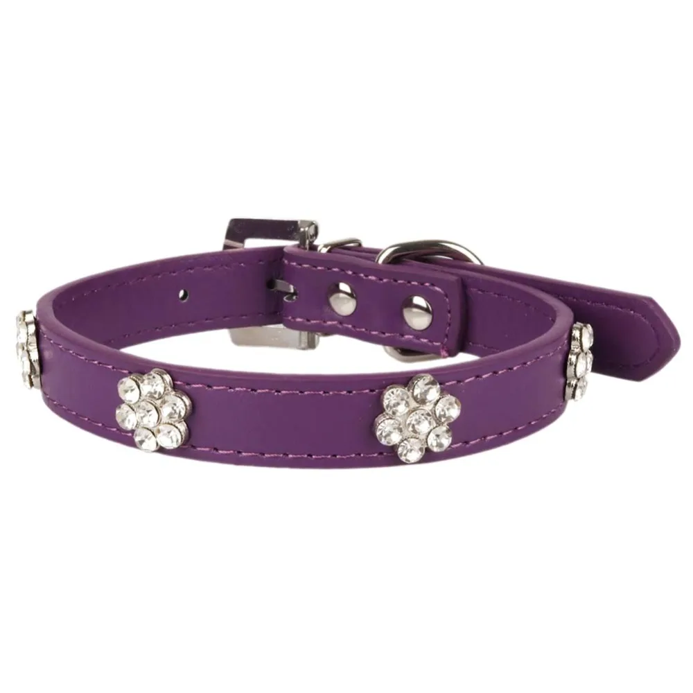 Ошейники для собак декоративный ошейник из искусственной кожи со стразами и