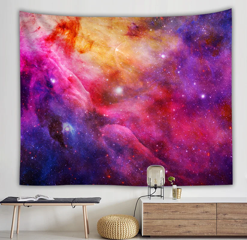 Психоделический красочный гобелен космической галактики земли Настенный декор