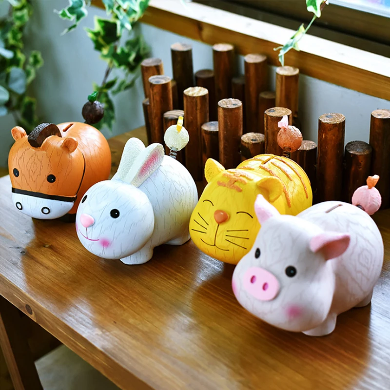 

Cartoon Pig Horse Tiger Rabbit Piggy Bank Piggy Bank Children Gift Decoration Creative Animal Shape Piggy Bank Coin Storage Box