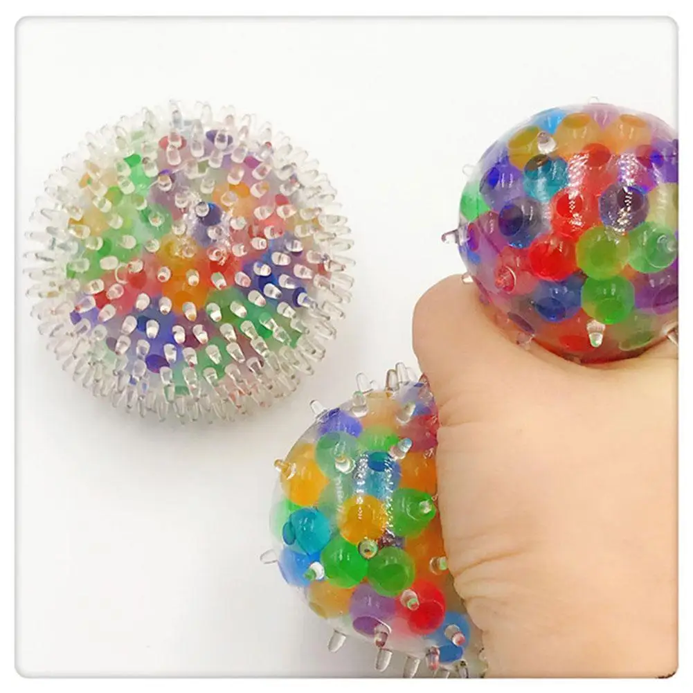 

6CM New Strange Vent Fidget Toy TPR Burr Vent Ball Ball Pinch Bead Decompression Colorful Ball Music Massage W7V5