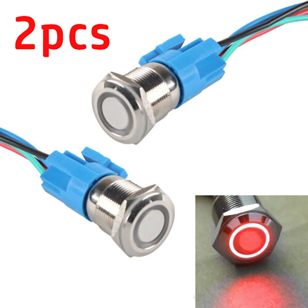 2 шт. 16 мм 12 в автомобильный красный светодиодный светильник ангельский глаз