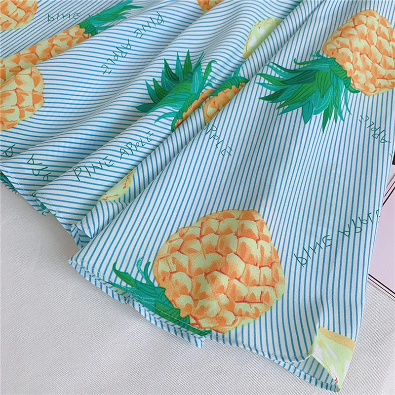 

2PCS Summer Outfit Suit Kid Baby Girl Clothing Fresh Pineapple Print Ruffles Vest Top Elastic A-line Midi Skirt Fashion Clothes