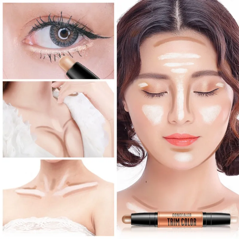 Двойная голова полное покрытие натуральный Гладкий контурный консилер и