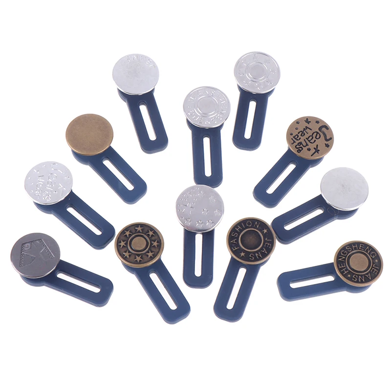 

5pcs Unisex Retractable Jeans Button Adjustable Detachable Extended Button For Clothing Jeans Waist Band Pant Extender Belt