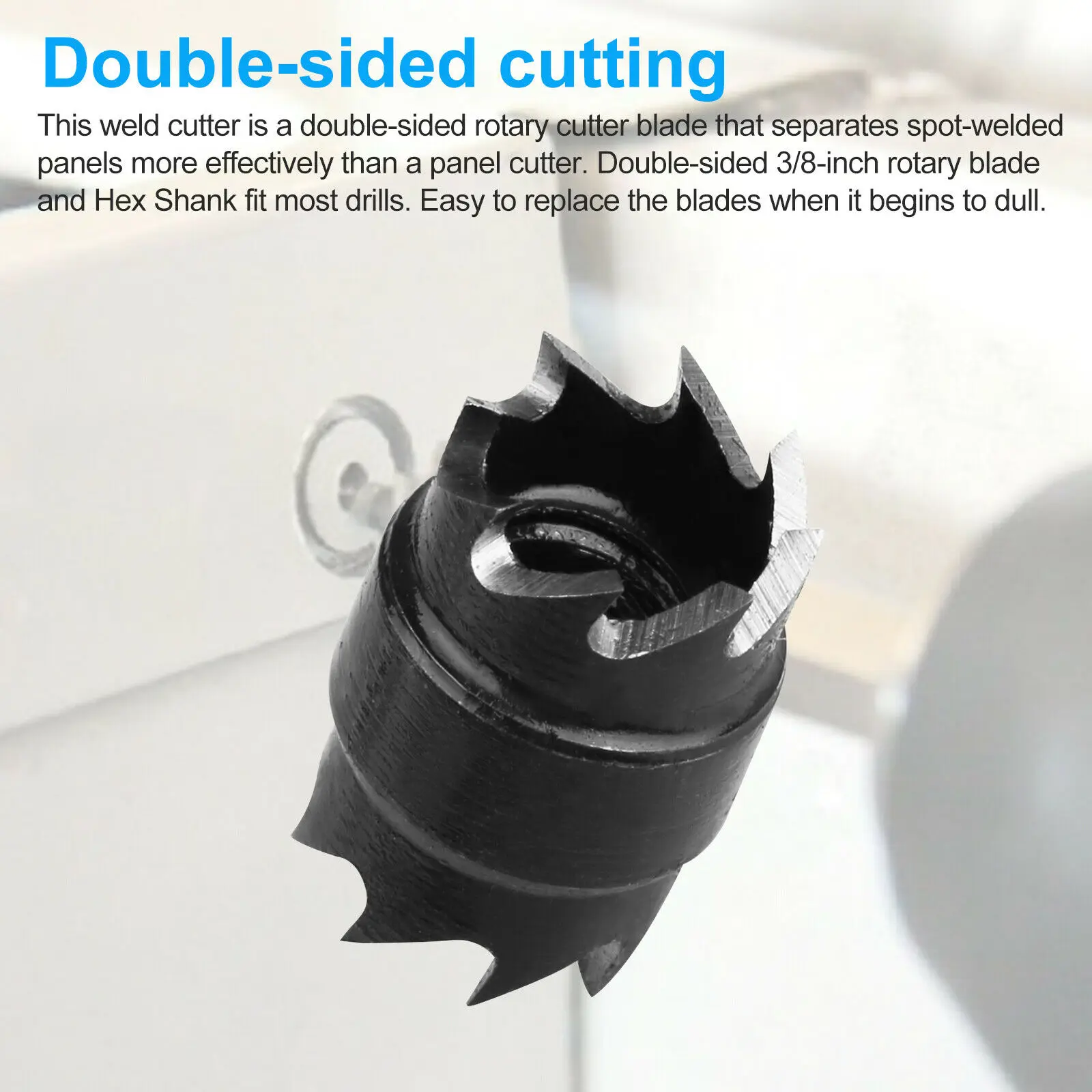 

13pc 3/8" Double Sided Rotary Spot Weld Cutter Remover Drill Bits Cut Welds Kit