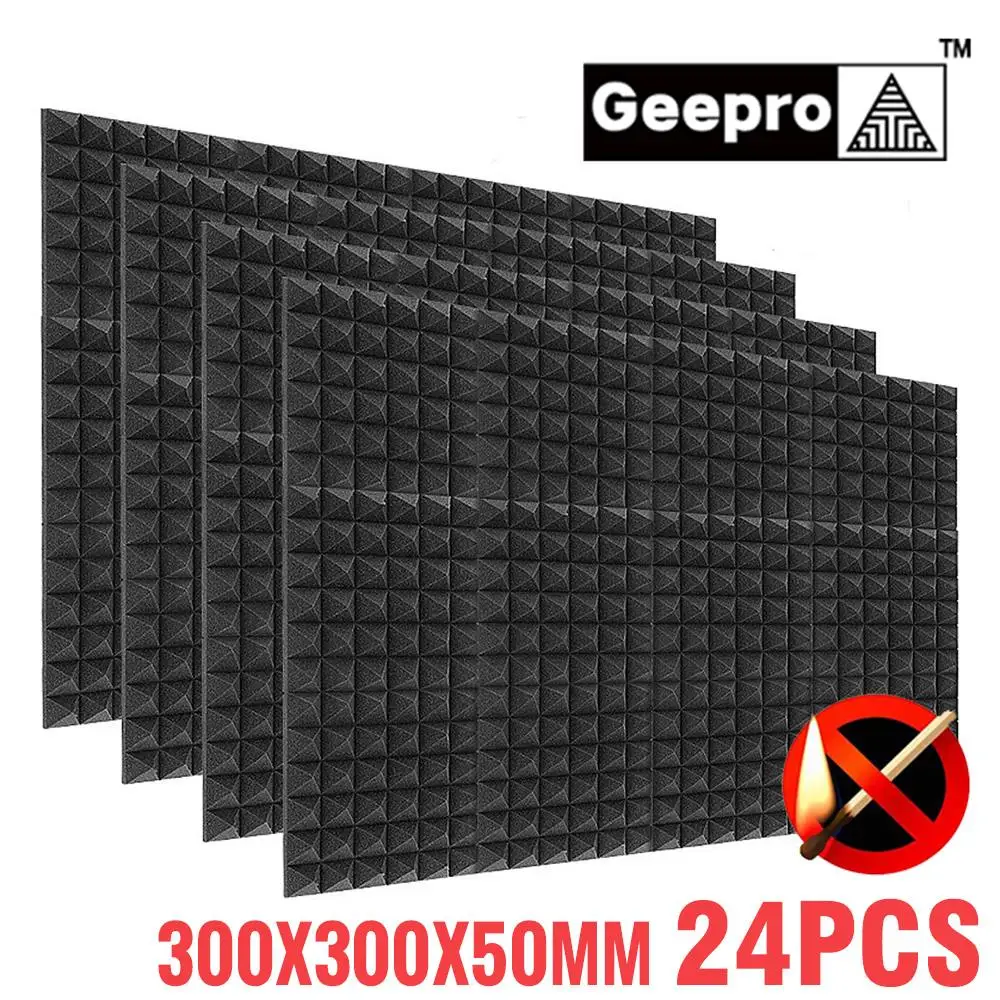 

Звукоизоляционная пенопластовая панель Geepro 300x300x50 мм, звукоизоляционные клинья из акустической пены, звукоизоляционная панель, акустическ...