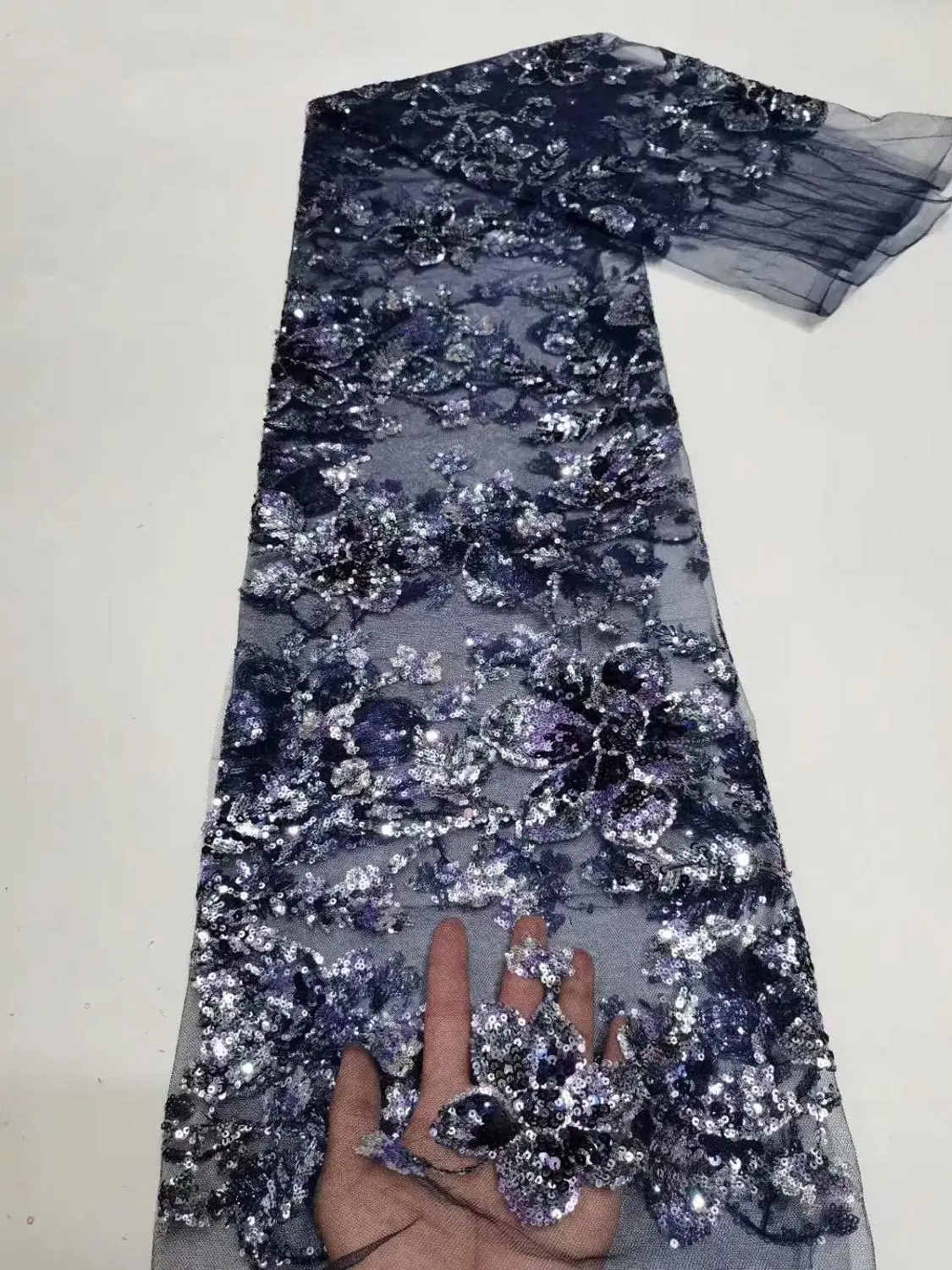 

Французский блесток с кружевноми тканими 2020 высокое качество нигерийские кружева сеточка ткани невесты африканская кружевная ткань для Св...