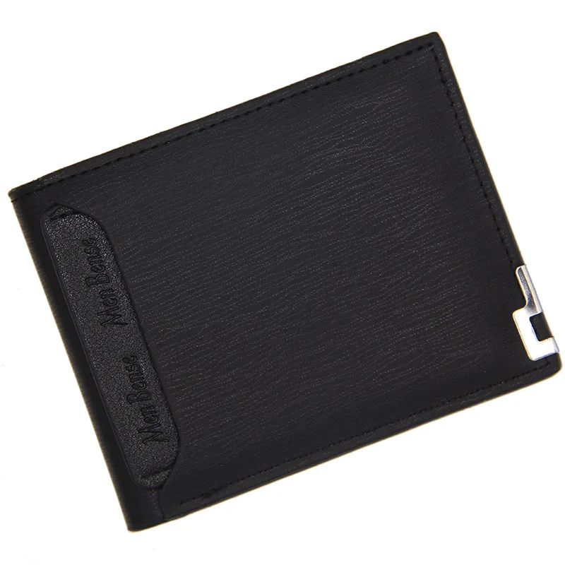 Black Мужской кожаный бумажник bense, тонкий коричневый кошелек carteira masculina, кошелек для монет, держатель для кредитных карт, функциональные кошельки 119B-189 - Цвет: Black