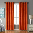 Затемняющие шторы из замшевой ткани для кухни, спальни, окна, оранжевые однотонные, 7 цветов, занавески для гостиной на заказ