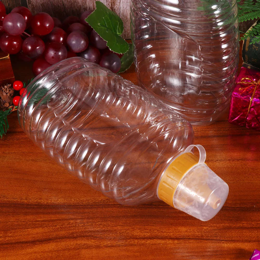 4 шт. прозрачная пластиковая бутылка для меда Упаковка еды с крышкой контейнер