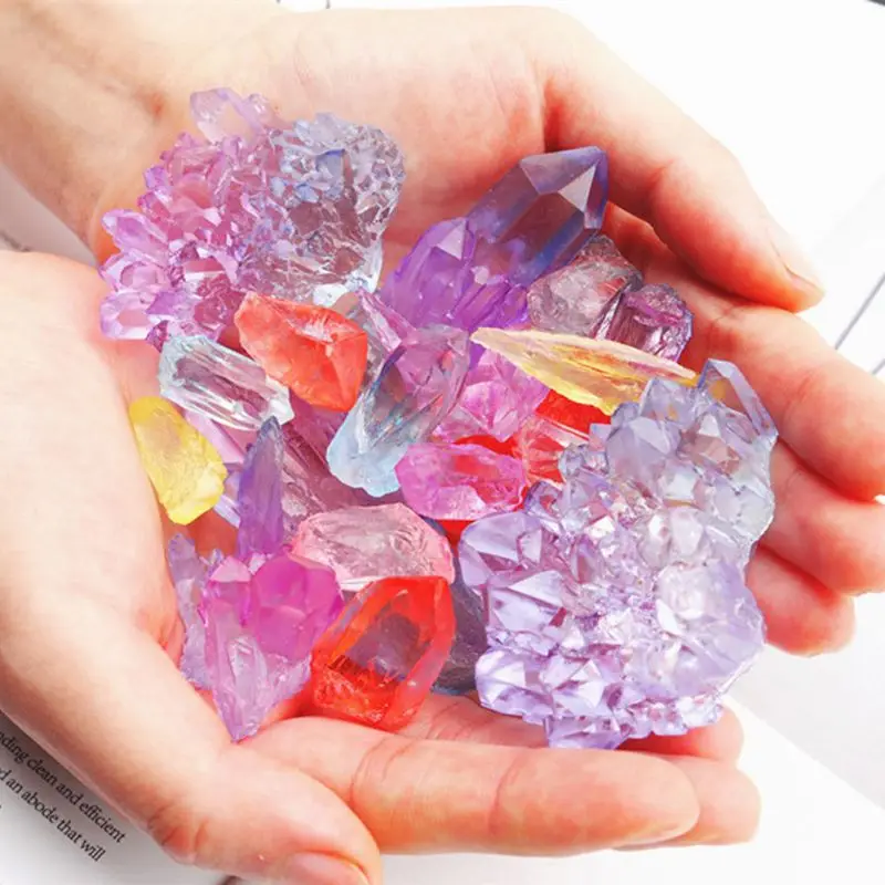 

Handmade Natural Crystal Quartz Rock Cluster Geode Druzy Stone Epoxy Resin Mold Pendant Mold Resin Jewelry Making Tools