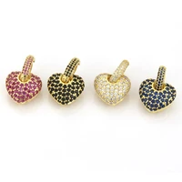 funmode fashion cute heart shape multicolor color pave hoop earrings for women wedding jewelry aretes de mujer wholesale fe182