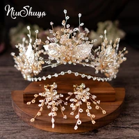 niushuya baroque luxury handmade rhinestone bridal crown tiaras crystal diadem tiaras for bride headbands wedding hair accessory