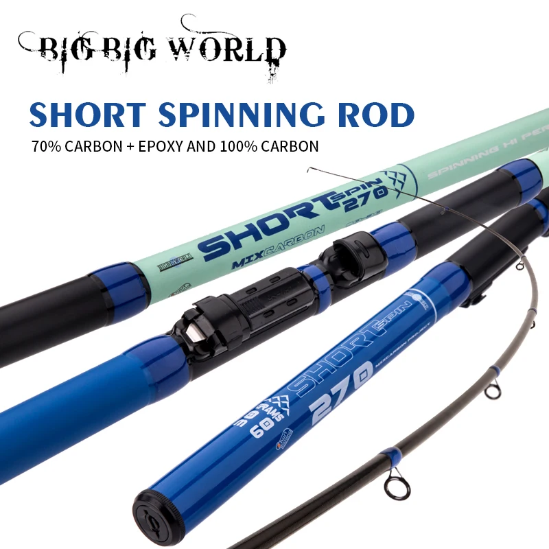 

BIGBIGWORLD Hard Epoxy and Carbon Fiber Lure 10-30g or 30-60g Short Telescopic Fishing Rod Spinning Pole 2.1M 2.4M 2.7M 3.0M