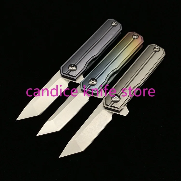 Складной мини-нож тактический клинок из титанового сплава с лезвием D2 для