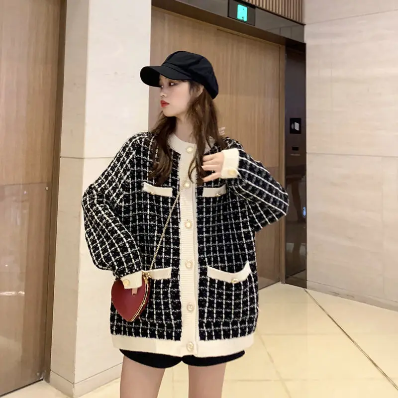 

Autumn Women Sweaters Knitted Loose Casual Sweater Winter Thick Women Clothing Cardigans Students Sweaters Ins Female Coat