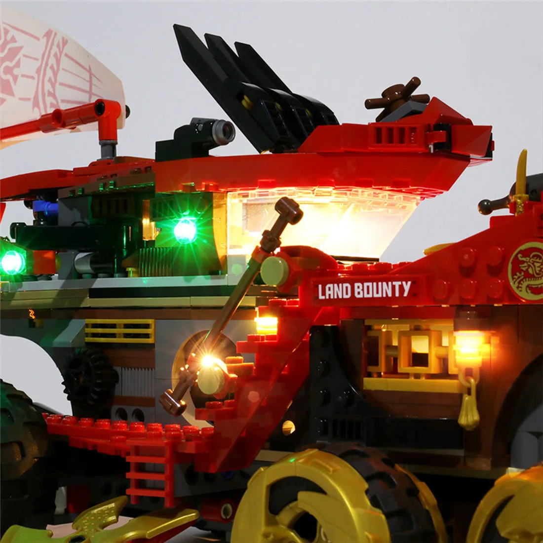 

2 USB Powered Building Blocks LED Lighting Kit for Land Bounty Toy Truck 70677 (Only LED Light, No Block Kit)