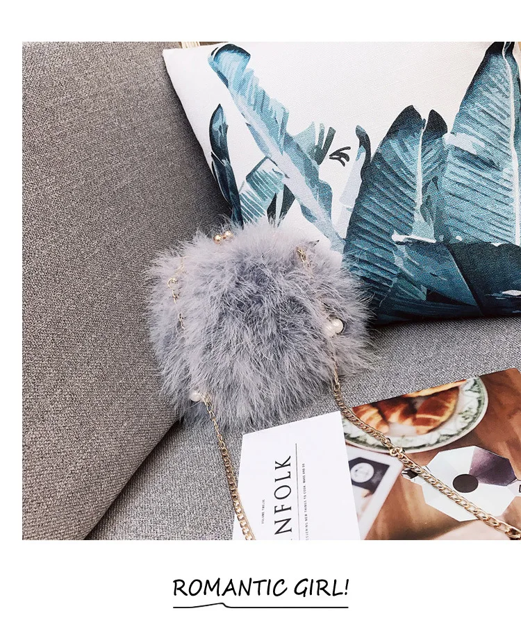 Luxury Designer Fur Purse Women Ostrich Feathers Evening Party Bag Famous Brand Handbag Fall Winter Party Day Cluthes Drop Ship