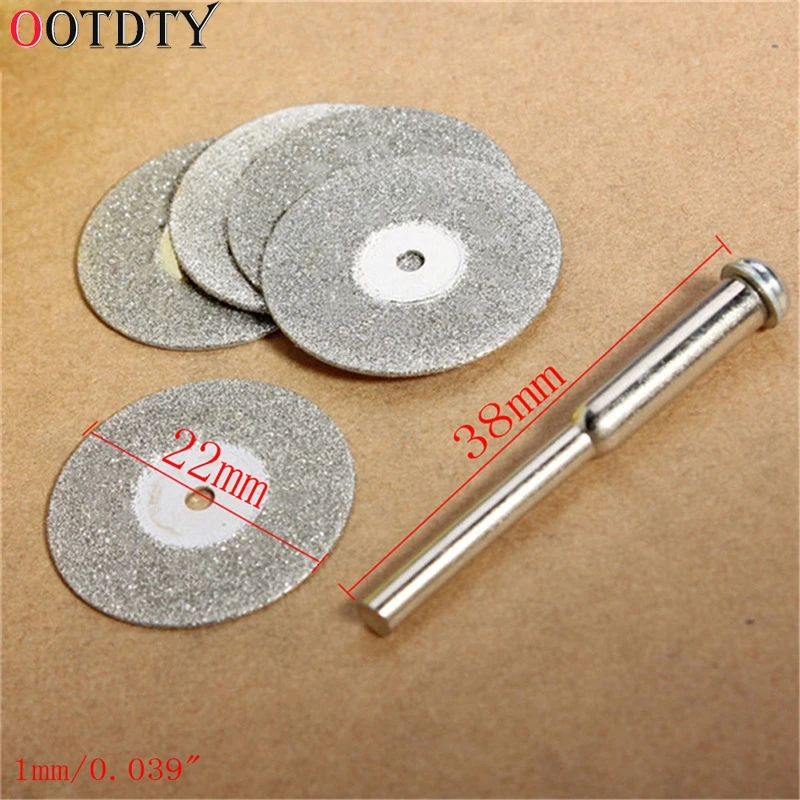 Наждачные алмазные режущие диски 5 шт. 22 мм 1 оправка для набора Dremel | Инструменты