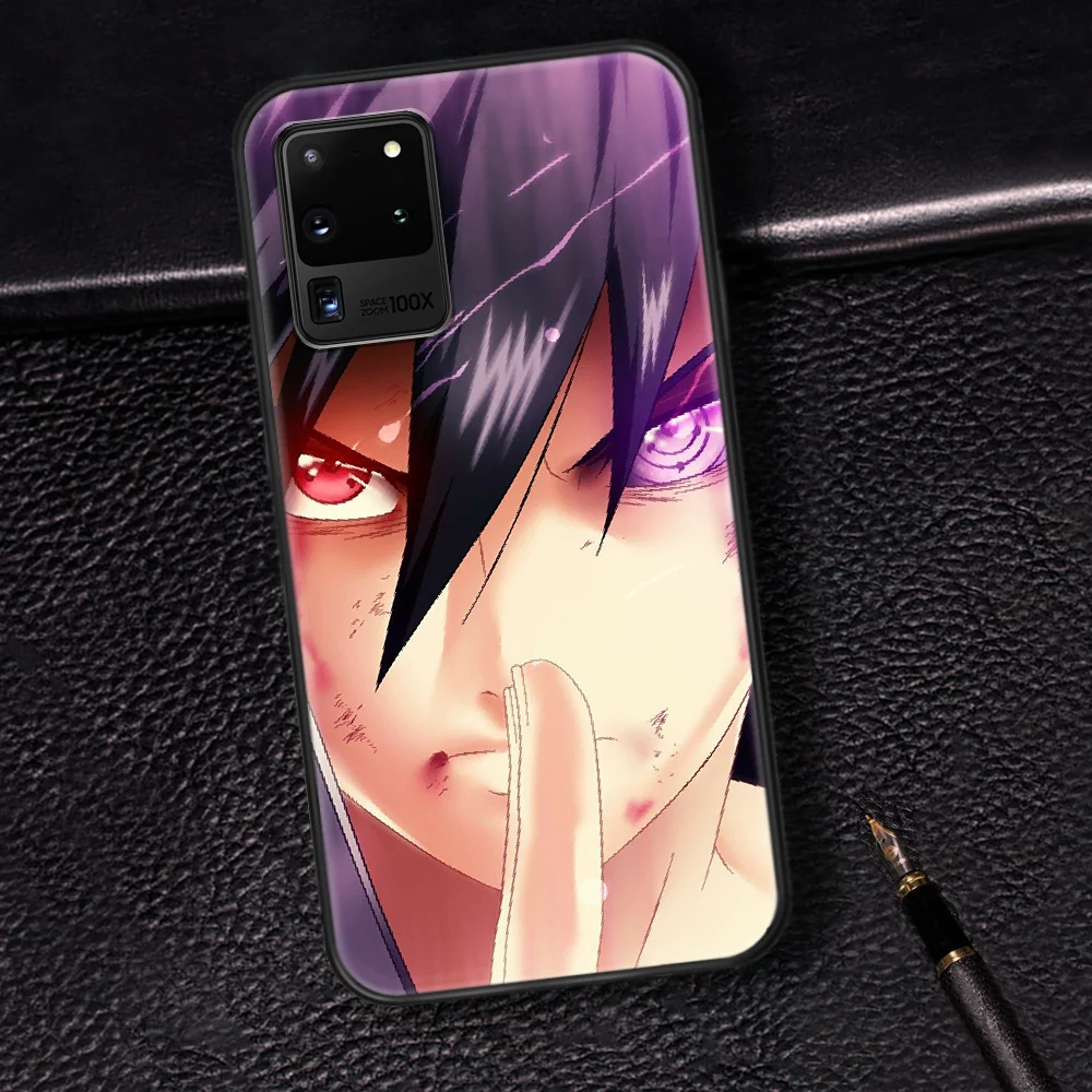 

Naruto Sasuke Phone Case Cover Hull For Samsung Galaxy S 6 7 8 9 10 e 20 Edge Note 8 9 10 Plus black Funda Luxury Coque Pretty