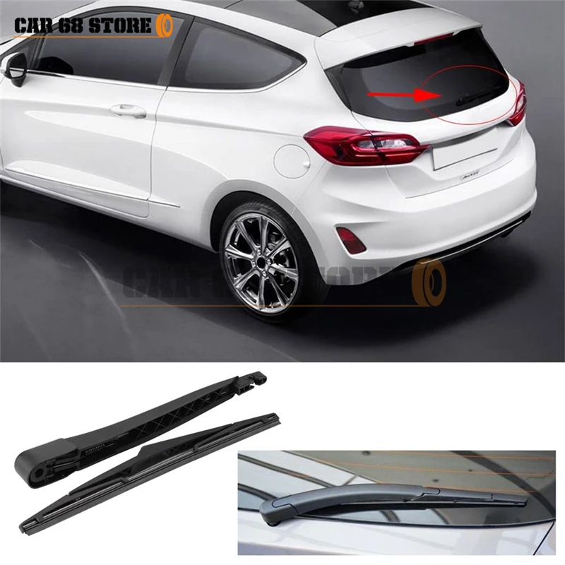 

2 Pcs Car Rear Windshield Windscreen Wiper Arm & Blade Set ABS Metal Durable Auto Parts For Ford Fiesta MK6 MK7 ST150 02-08