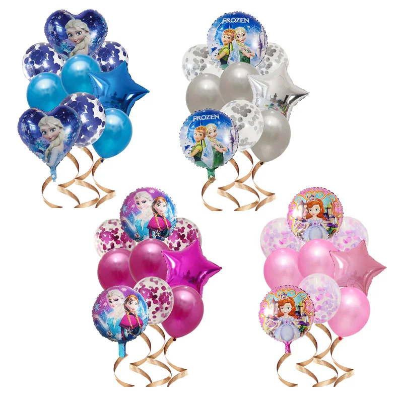 

1Set Elsa Disney Frozen Princess Helium Balloons Confetti Latex Balls Baby Shower Birthday Party Decorations Kids Toys Girl Gift