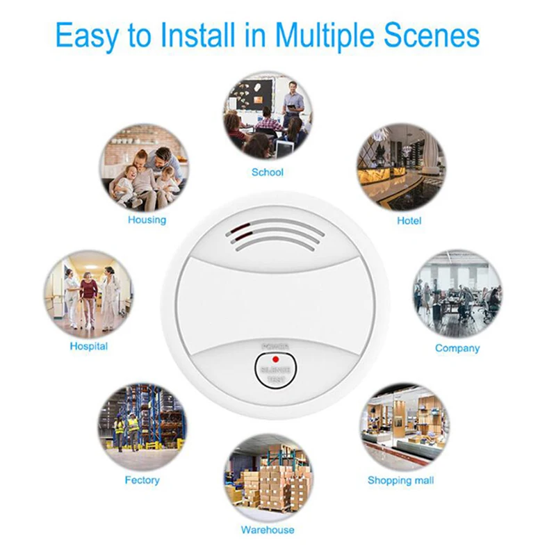 1PC Wifi Smart Smoke Detector Wireless Fire Alarm Sensor Control by Tuya Life APP Home Office Protection | Электроника