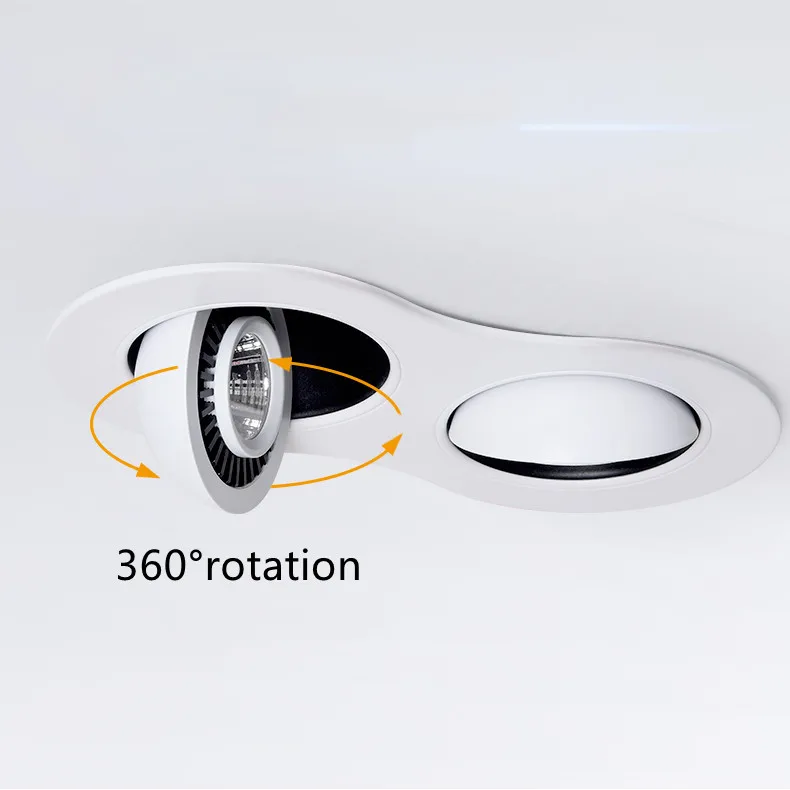 Встраиваемая потолочная лампа с двойной головкой и регулируемым углом 14 Вт 24