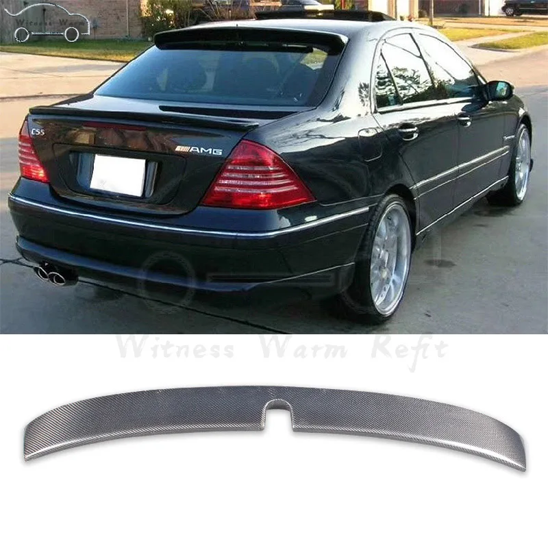 Задний спойлер W203 в стиле AMG крыло на крышу из углеродного волокна для Mercedes Benz C Class