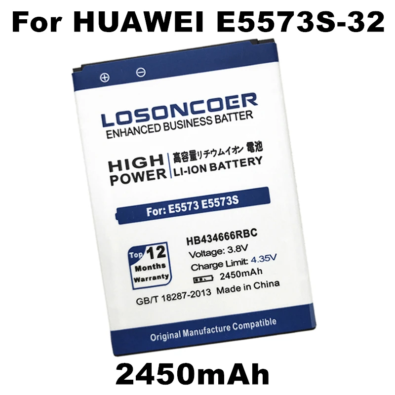 LOSONCOER 2450 мА/ч HB434666RBC Батарея для huawei E5573 E5573S 32 320 606 806 Батарея|Аккумуляторы