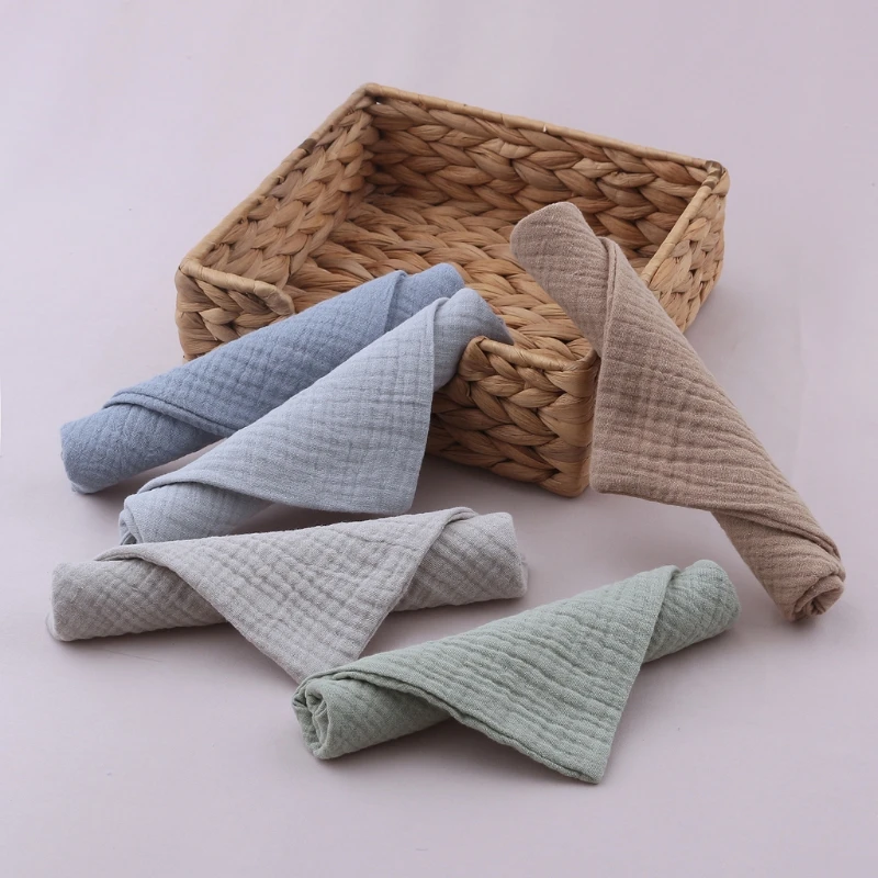 

5pcs/set Baby Feeding Towel Soft Absorbent Gauze Bath Towel Newborn Washcloths Saliva Towel Nursing Towel Handkerchief Burp Clot
