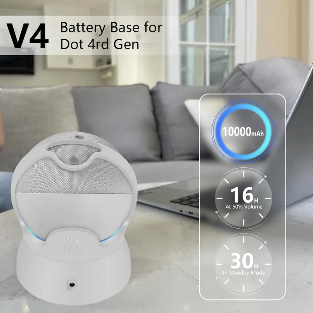 Аккумулятор D4 на 10000 мА · ч для Echo Dot 4 го поколения Alexa Dot4 колонка портативный