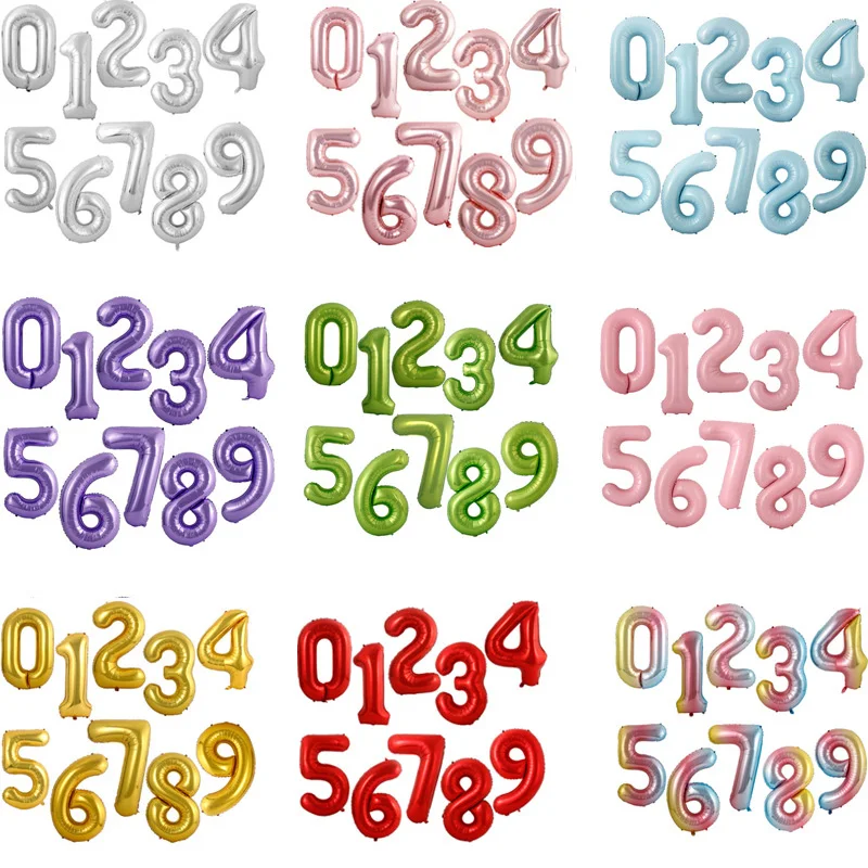 40 дюймовые воздушные шары из фольги с гигантскими цифрами цвета розового золота